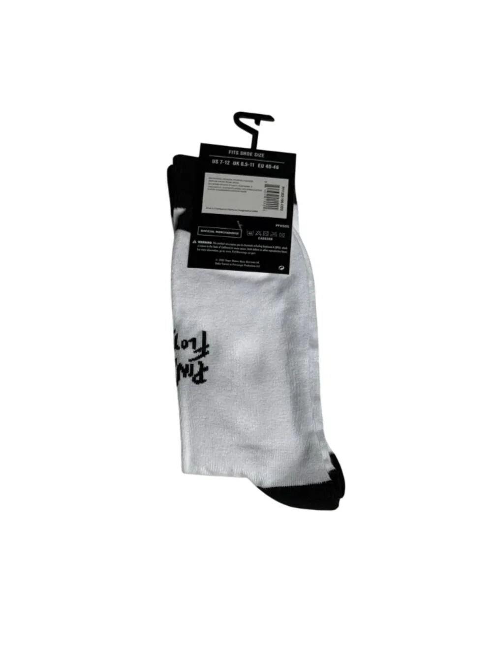 Pink Floyd The Wall Crew Socks White Black Music Band Adult NWT